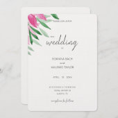 Elegante roze Boho Bloemen Waterverf Kunst Kaart (Voorkant / Achterkant)