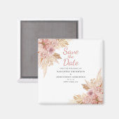 Elegante Roze Boho Bloemige Botanische Save The Da Magneet (Voorkant / Achterkant)
