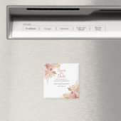 Elegante Roze Boho Bloemige Botanische Save The Da Magneet (Insitu (Vaatwasser))