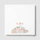 Elegante Roze Boho Rozen & Bloesems Folie bruiloft Gastenboek (Achterkant)