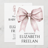 Elegante roze boog baby shower Uitnodiging (Voorkant / Achterkant)