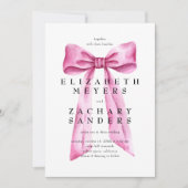 Elegante  Roze Boog Bruiloft Kaart (Voorkant)