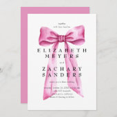 Elegante  Roze Boog Bruiloft Kaart (Voorkant / Achterkant)