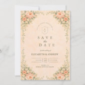 Elegante Roze Boog Bruiloft Save The Date (Voorkant)