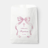 Elegante roze boog doop bedankzakje (Voorkant)