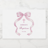 Elegante roze boog doop sparkling wijnetiket (Enkel label)