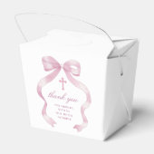 Elegante roze boog doop te nemen bedankdoosjes (Achterkant)