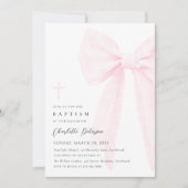 Elegante roze boog doop uitnodiging (Voorkant)