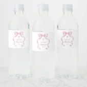 Elegante roze boog doop waterfles etiket (Flessen)