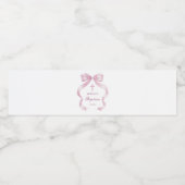 Elegante roze boog doop waterfles etiket (Enkel label)