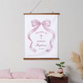 Elegante roze boog doop welkom hangend wandkleed (Slaapkamer)