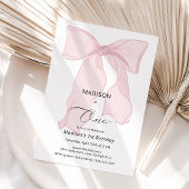 Elegante roze boog eerste verjaardag kaart