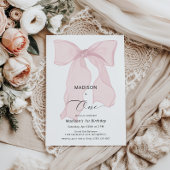 Elegante roze boog eerste verjaardag kaart