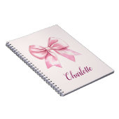 Elegante roze boog gepersonaliseerde spiraal Notit Notitieboek (Rechterzijde)