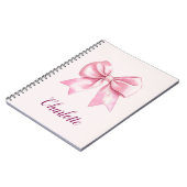 Elegante roze boog gepersonaliseerde spiraal Notit Notitieboek (Linkerzijde)