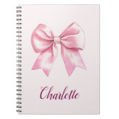 Elegante roze boog gepersonaliseerde spiraal Notit Notitieboek (Voorkant)
