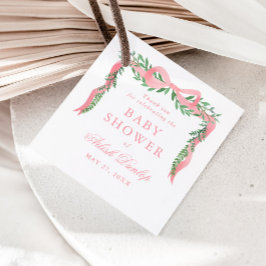 Elegante Roze Boog met het Baby shower van de Groe Bedankjes Labels