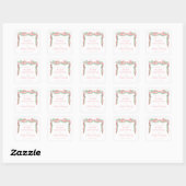 Elegante Roze Boog met het Baby shower van de Groe Vierkante Sticker (Vel)