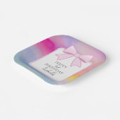 Elegante roze boog regenboog Waterverf eerste verj Papieren Bordje (Gebogen)