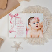 Elegante Roze Boog & Rozenkrans Fotodoop Kaart