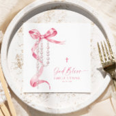 Elegante Roze Boog & Rozenkransdoop Servet