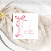 Elegante Roze Boog & Rozenkransdoop Servet