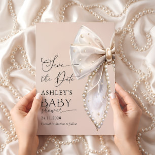 Elegante Roze Boog Save the date Baby Shower Kaart