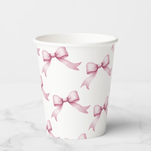 Elegante roze boog verjaardag papieren bekers (Achterkant)