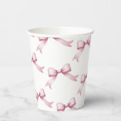 Elegante roze boog verjaardag papieren bekers (Links)