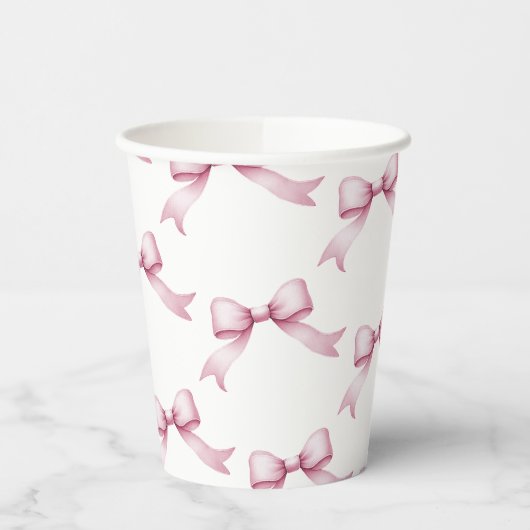 Elegante roze boog verjaardag papieren bekers (Links)