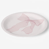 Elegante roze boog verjaardag papieren bordje (Gekanteld)