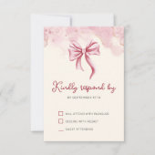 Elegante roze boog verjaardag Quinceañera RSVP Kaartje (Voorkant)