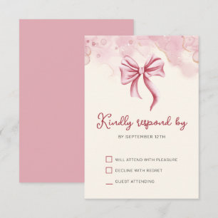 Elegante roze boog verjaardag Quinceañera RSVP Kaartje