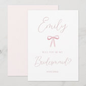 Elegante roze boog zal je mijn bruidsmeisje voorst kaart (Voorkant / Achterkant)