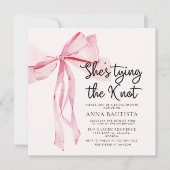 Elegante roze boog ze het knopen van de knoop Vrij Kaart (Voorkant)