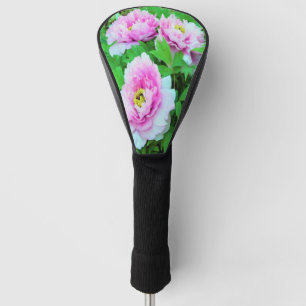 Elegante Roze Boom Pioen Bloemen met Gele Kern Golfheadcover