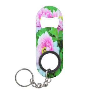 Elegante Roze Boom Pioen Bloemen met Gele Kern Mini Flessenopener