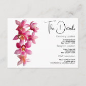 Elegante roze bordeaux orchideeën bloemen Details  Informatiekaartje (Voorkant)