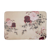 Elegante roze bordeauxrode pioen  bloemig badmat (Voorkant)