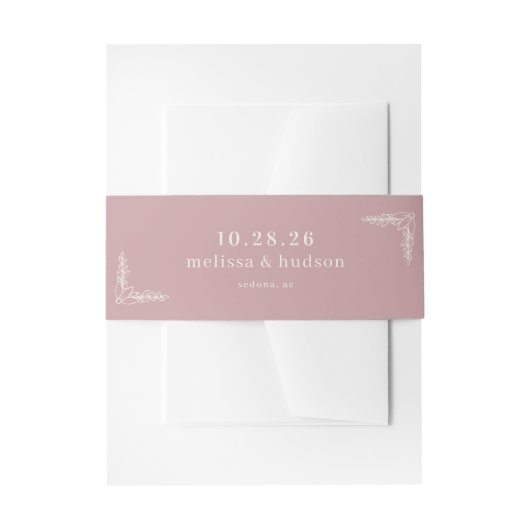 Elegante Roze Botanisch Uitnodigingen Wikkel (Voorkant Voorbeeld)