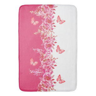 Elegante Roze Botanische Badmat 