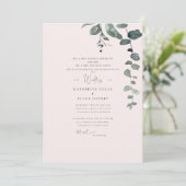 Elegante Roze Botanische Bruiloft Kaart (Staand voorkant)