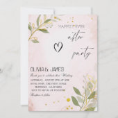 Elegante roze botanische "Happily Ever After" brui Kaart (Voorkant)