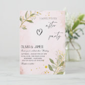 Elegante roze botanische "Happily Ever After" brui Kaart (Staand voorkant)