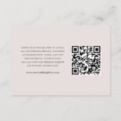 Elegante Roze Botanische QR Code Trouwdetails Informatiekaartje (Achterkant)