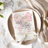 Elegante Roze Bow Baby Brunch Baby shower Kaart