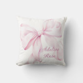 Elegante Roze Bow Baby Meisje Kussen (Voorkant)