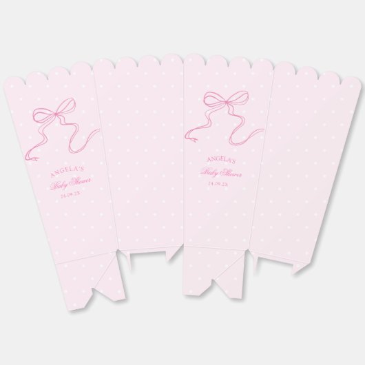 Elegante Roze Bow Baby shower Favoriet Box Bedankdoosjes (Ongevouwen)