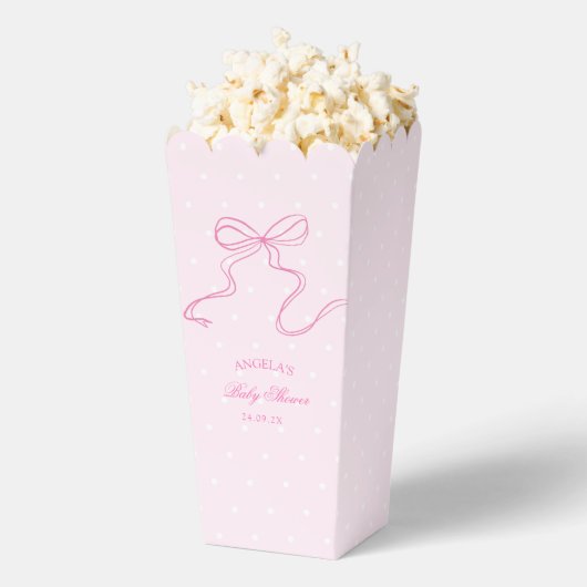 Elegante Roze Bow Baby shower Favoriet Box Bedankdoosjes (Popped)