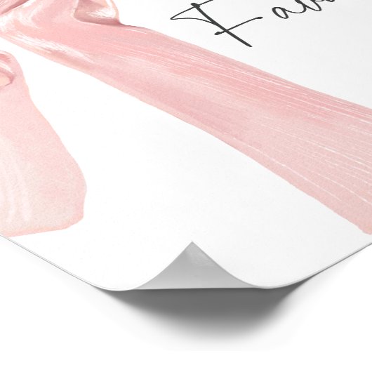 Elegante Roze Bow Baby shower Favors Poster (Hoek)